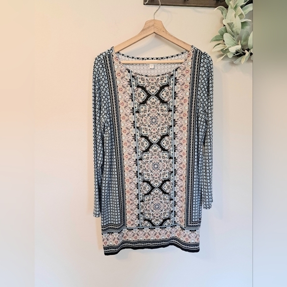 J. Jill Blue Paisley Patterned Multicolor Tunic Top Size M - Picture 1 of 7